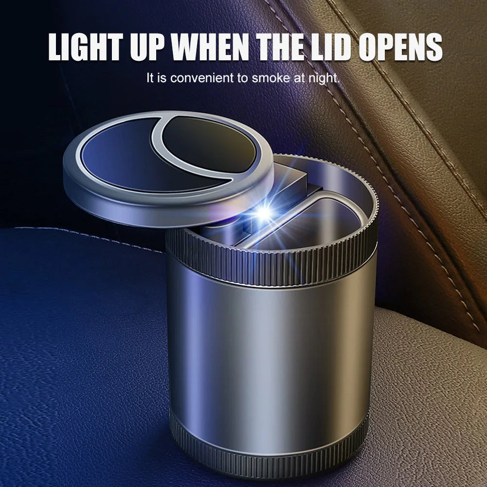 Automatic Ashtray with LED Blue Light – Smokeless, Lid-Smell Proof for Car, Office & Home (Pack of 1)