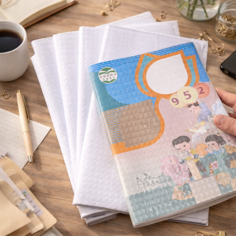 10 Pcs Self-Adhesive Book Cover Sheets | Waterproof Transparent Book Protection Film