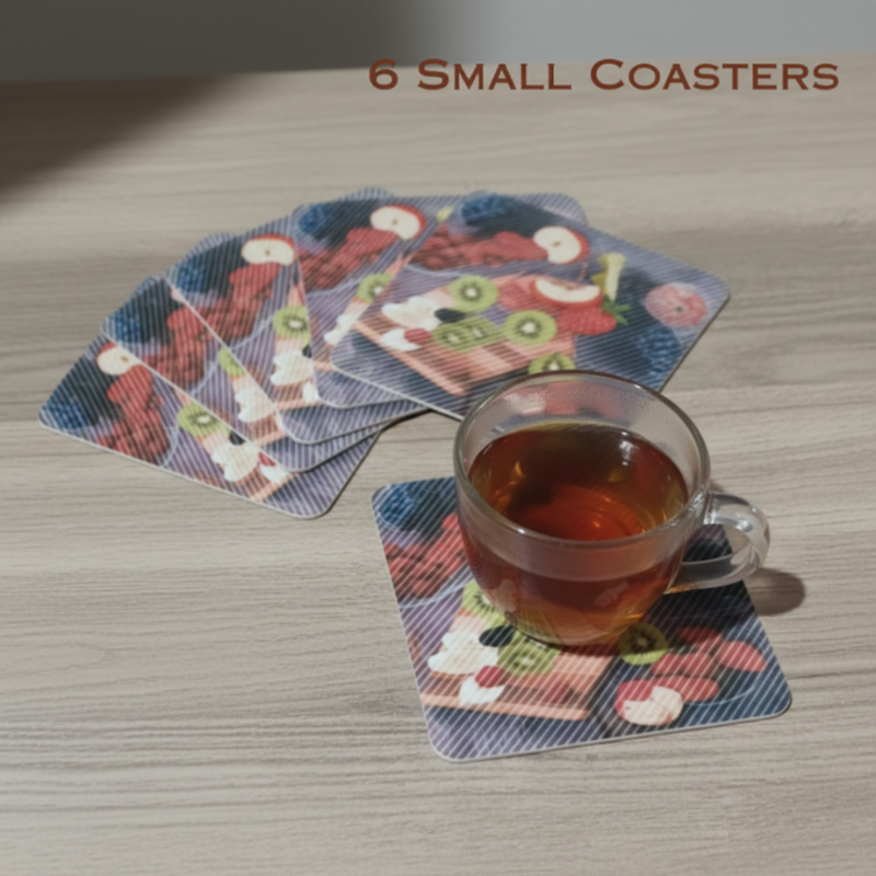 12-Piece Placemat & Coaster Set – 6 Large Table Placemats + 6 Small Coasters for Dining, Tea Table & Home Decor