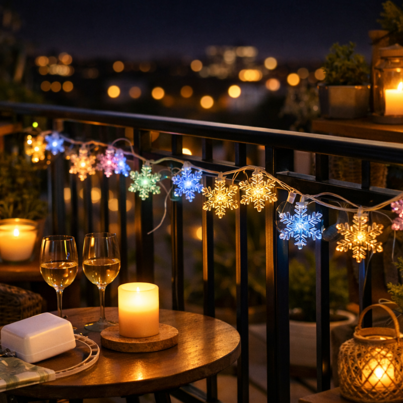 Snowflake Multicolor LED String Lights | Decorative Fairy Lights for Home, Bedroom & Festive Décor (Corded Electric)