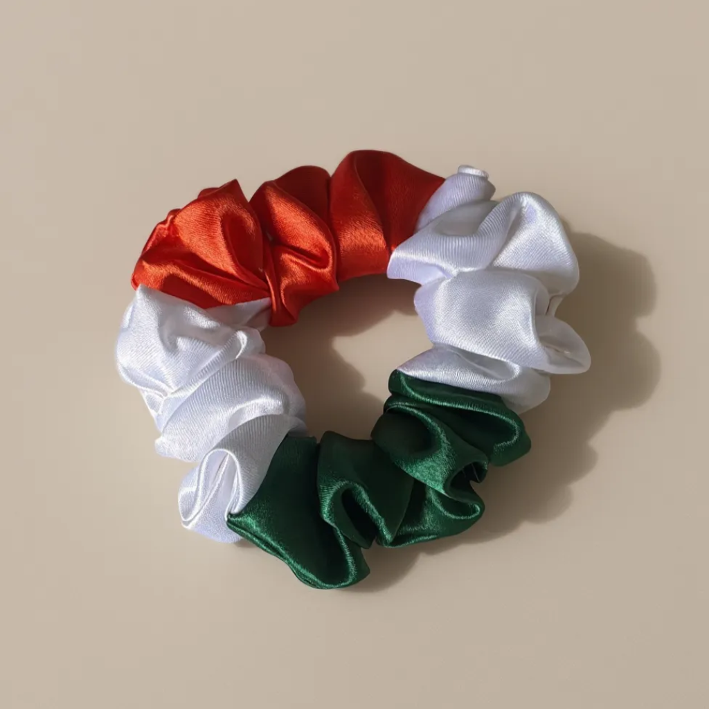 Soft Tri-Color Scrunchie – Trendy Hair Tie for Women & Girls (Pack of 1)