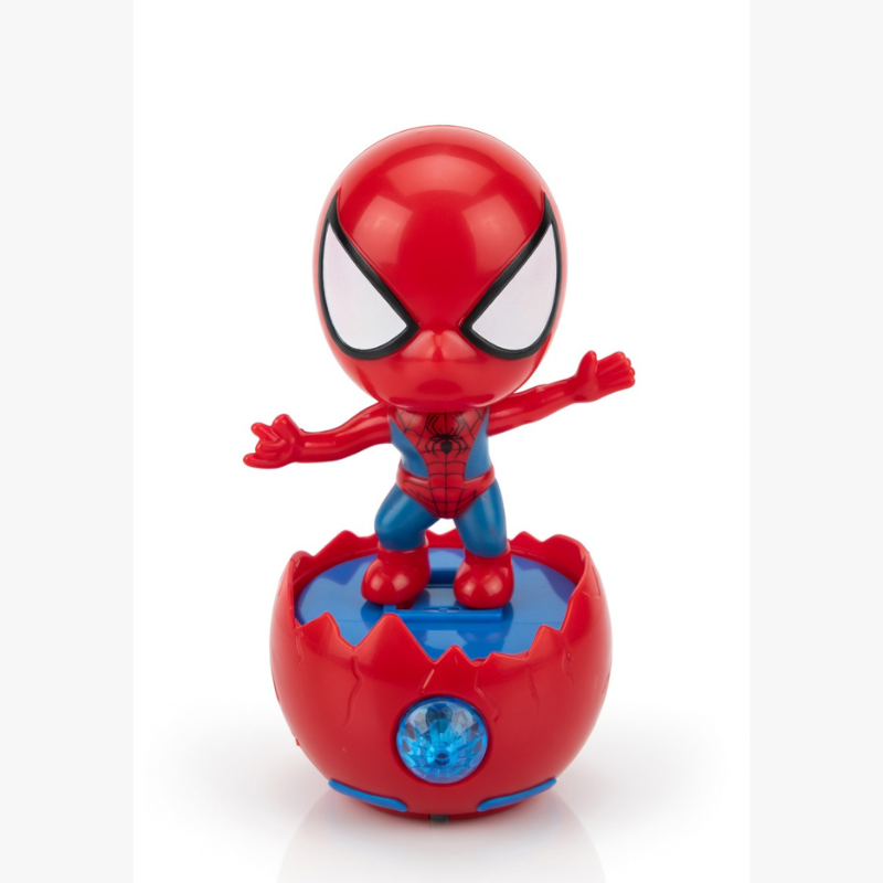 Spider-Man Rotating Toy with Light & Music | 360° Bump & Go Action Figure | 3D LED Flashing Lights Kids Toy