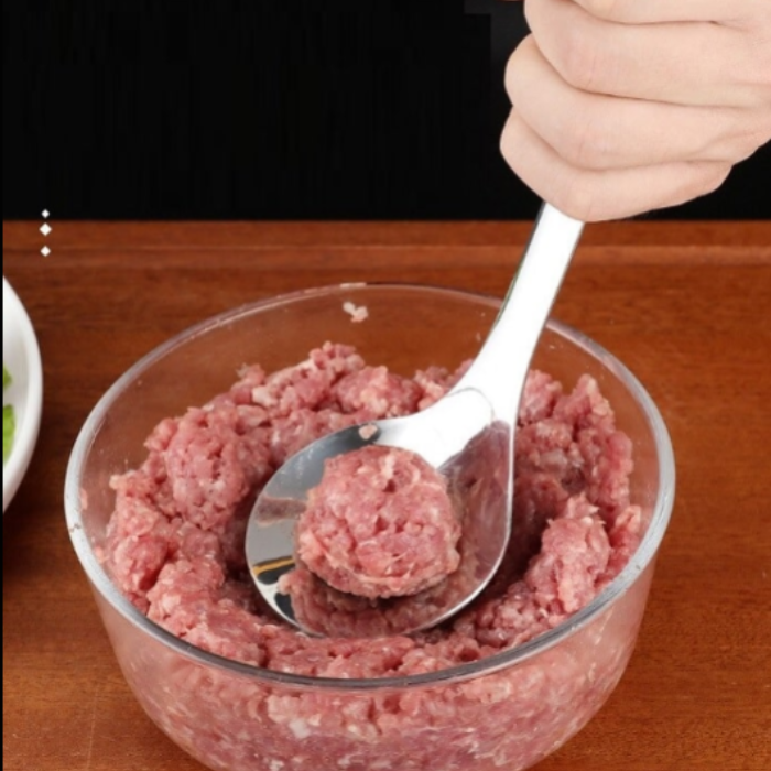 Squeeze Ball Making Spoon | Stainless Steel Meatball Maker & Food Portion Scoop (Pack of 1)