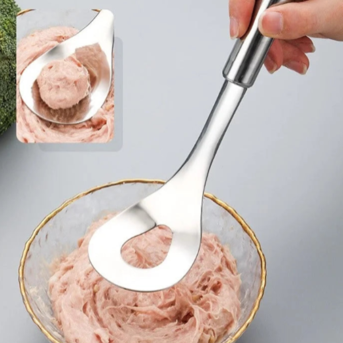 Squeeze Ball Making Spoon | Stainless Steel Meatball Maker & Food Portion Scoop (Pack of 1)