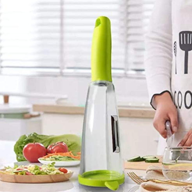 Smart Vegetable Peeler with Container – Stainless Steel Blade Fruit Peeler with Built-In ABS Storage Box for Easy Peeling & Kitchen Prep
