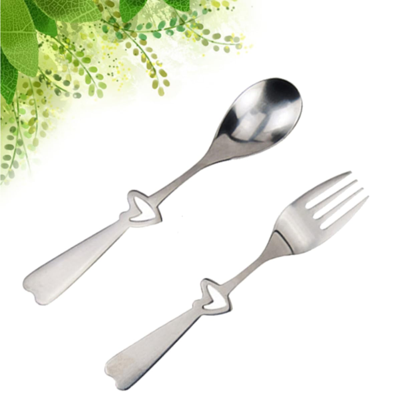 Stainless Steel Cutlery Set with Hollow Heart Handle Design | Spoon & Fork Tableware Set for Home, Office & Travel