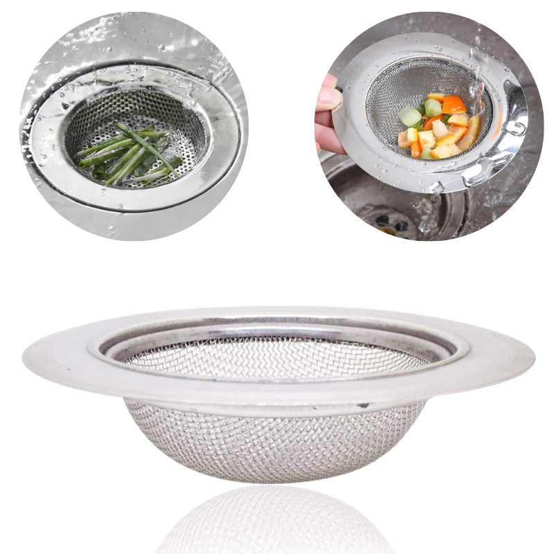 Round Stainless Steel Sink Strainer 11 CM – Rustproof Mesh Drain Filter & Anti-Clogging Hair Catcher Jali for Kitchen Sink