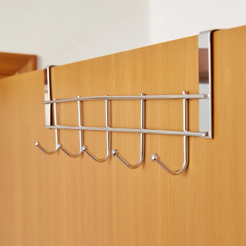 Stainless Steel Hook Hanger with 5 Hooks – Space Saving Organizer for Kitchen, Bathroom & Home Essentials