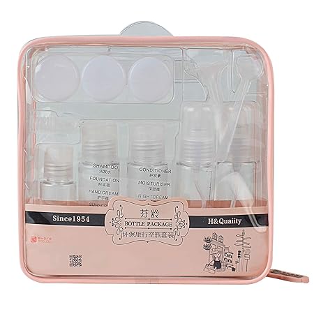 11 Pcs Travel Toiletry Kit – Peach Multipurpose Pouch for Makeup, Skincare & Essentials