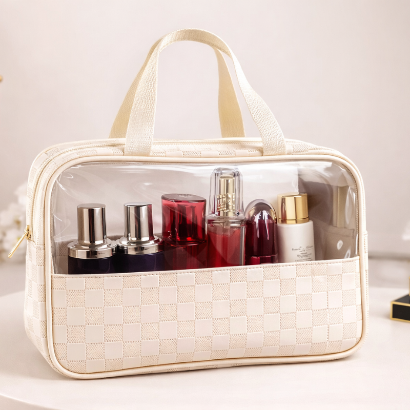 Transparent Makeup Bag Organizer – Portable Clear Cosmetic & Toiletry Storage Pouch for Travel, Bathroom & Daily Use