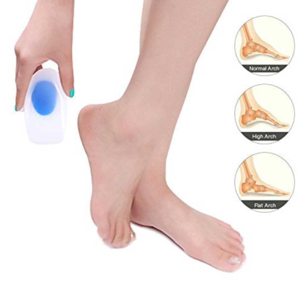 Silicone Gel Heel Cups Pads – Shock Absorbing Foot Insoles for Heel Pain Relief & Comfort (Pack of 1 Pair)