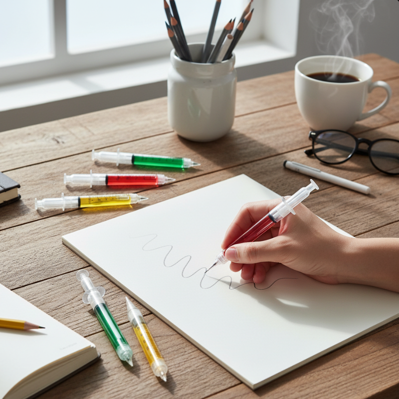 Injection Shape Mechanical Pencil – Novelty Syringe Design Auto Pencil for Kids & Students (Random Color-Pack of 1)