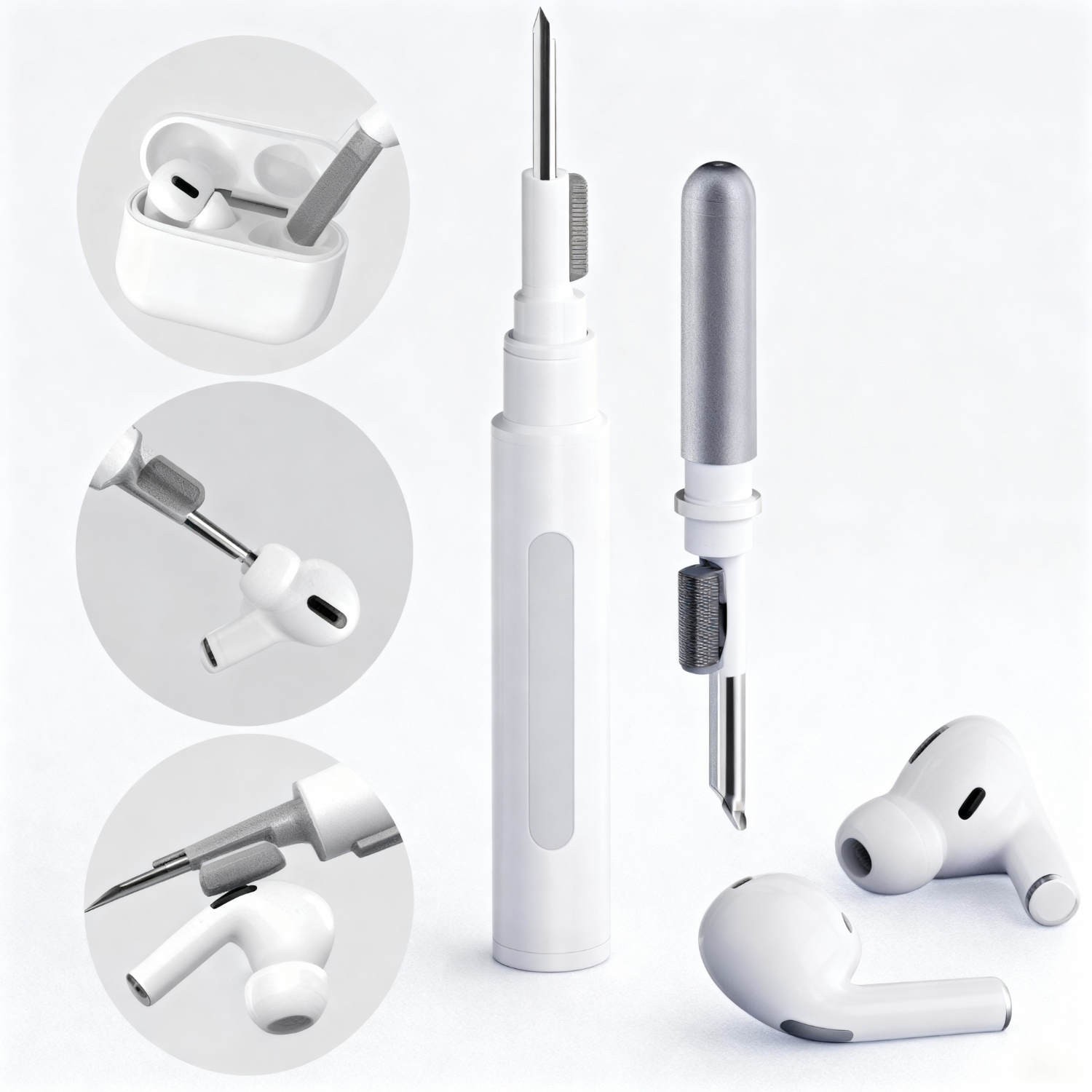 AirPods Cleaning Pen – Multifunction Earbud & Phone Cleaner Kit for AirPods, Headphones, Mobiles, Laptops, Computers & Gaming Devices (Pack of 1)