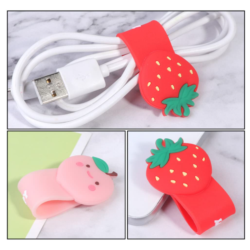 Tangle-Free Cartoon Earphone Wire Wrap Winder – Cute Cable Manager & Holder Strap (Random Cartoon design-Pack of 1)
