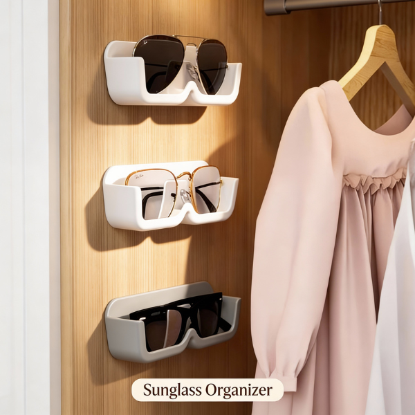 Wall Mounted Glasses Holder – Space-Saving Eyewear Organizer - (Random color-Pack of 1)