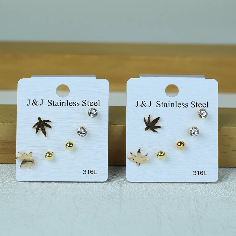 Set of 3 Trendy Earrings – Random Pattern Fashion Jewelry for Women & Teens (Stylish Daily Wear Collection)