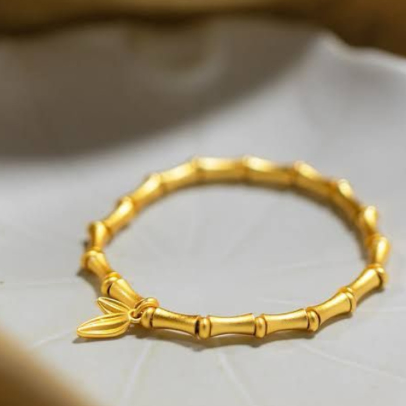 Bamboo Joint Bracelet – Natural Wooden Adjustable Beaded Bracelet for Men & Women