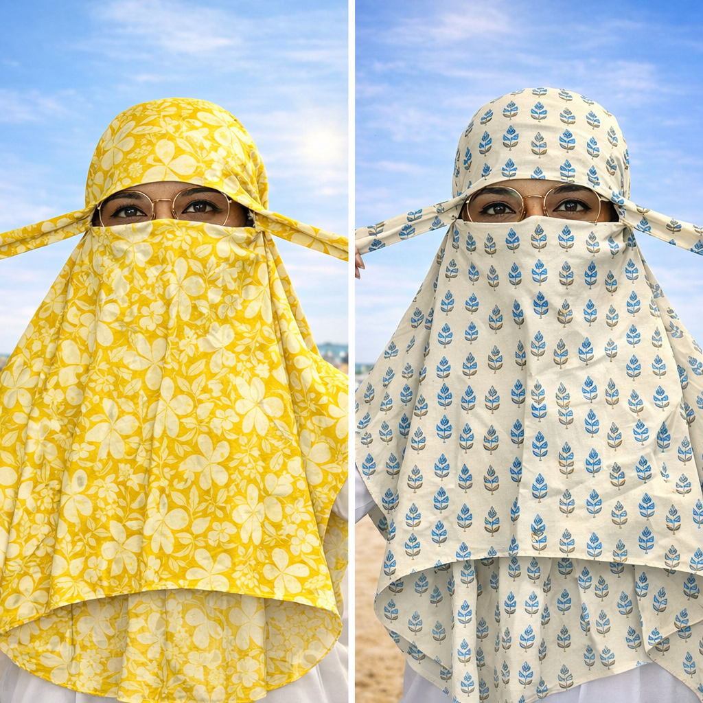 Cotton Face Scarf for Outdoor Protection – Breathable Face Mask & Headscarf for Women | Ideal for Sports, Travel & Daily Use (Random Print-Pack of 1)