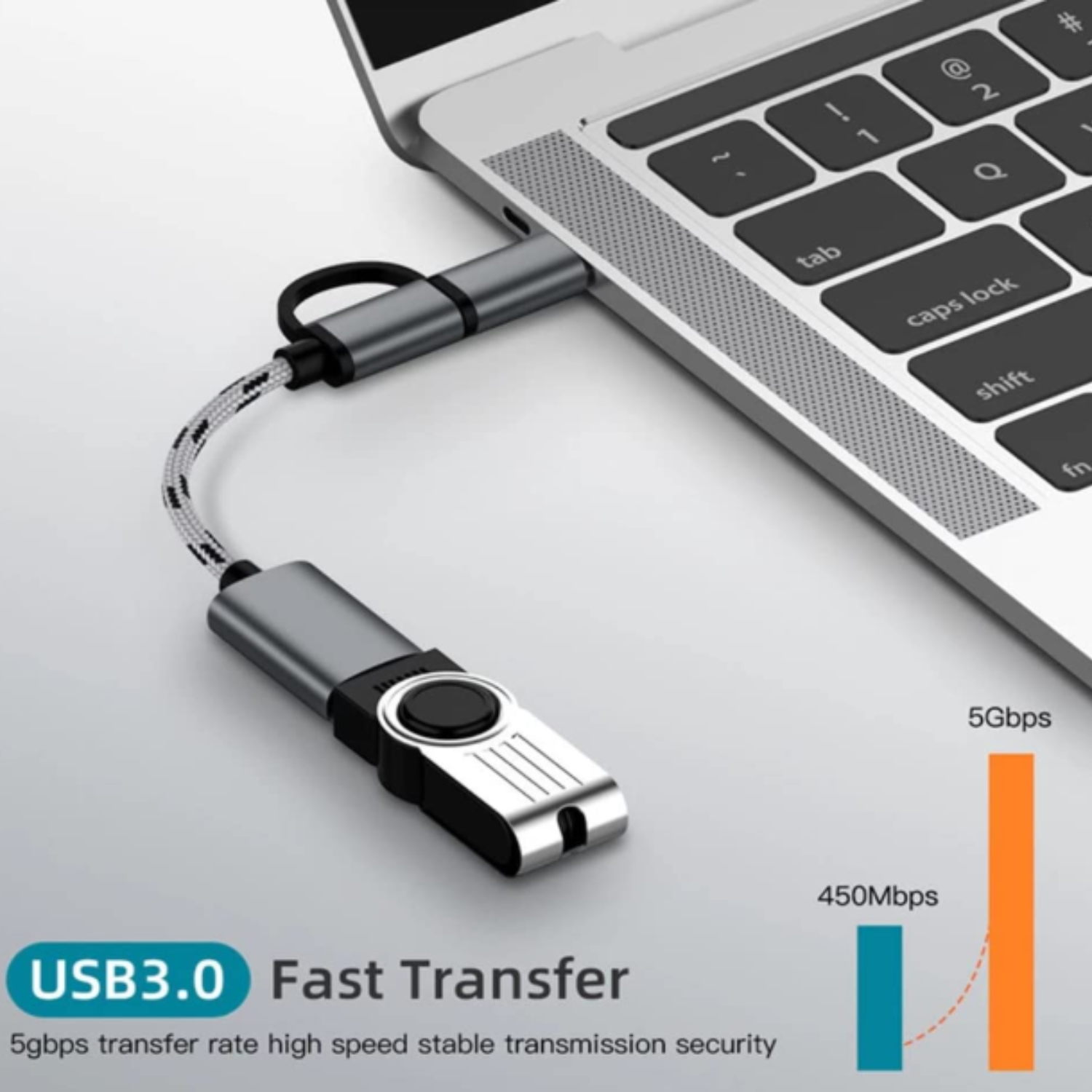 2-in-1 OTG Adapter Cable – Micro USB + Type-C to USB 3.0 Female Connector | Fast Data Transfer & Charging Cable for All Compatible Android Devices