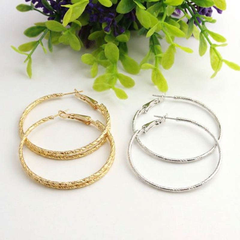 Big Shimmer Hoop Earrings – Fashion Jewelry for Women & Teens (Random Color-Pack of 1 Pair)