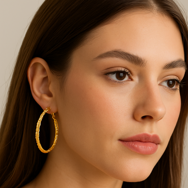 Big Shimmer Hoop Earrings – Fashion Jewelry for Women & Teens (Random Color-Pack of 1 Pair)