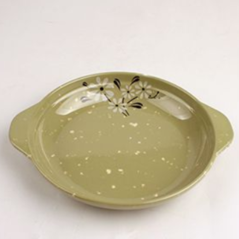 Double-Eared Snowflake Faux Porcelain Plate – Decorative Ceramic-Style Serving Plate