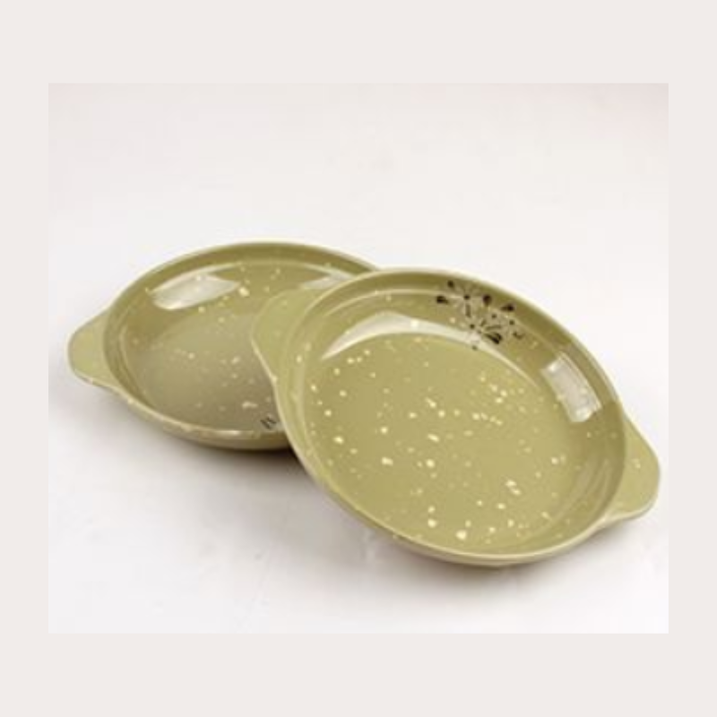 Double-Eared Snowflake Faux Porcelain Plate – Decorative Ceramic-Style Serving Plate