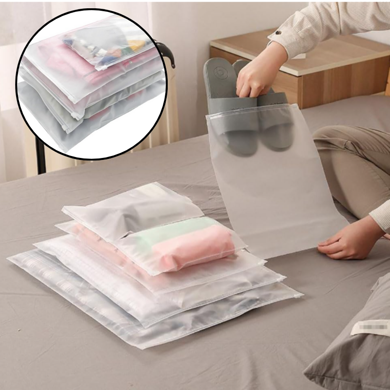 Yumo 6-Piece Travel Storage Bag Set – Lightweight Zipper Packing Organizers for Clothes, Accessories & Luggage | Multi-Size Travel Pouches (S, M×2, L×2, XL)