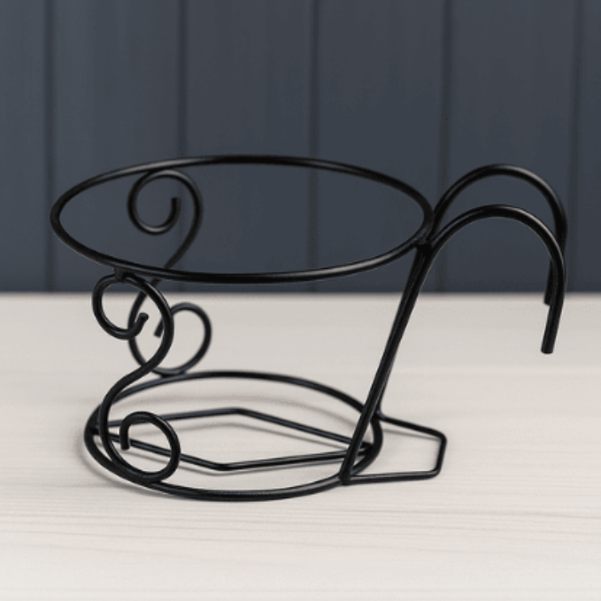 Large Black Metal Hanging Flower Pot Holder – Heavy-Duty Balcony Railing Planter Stand (Pack of 2)