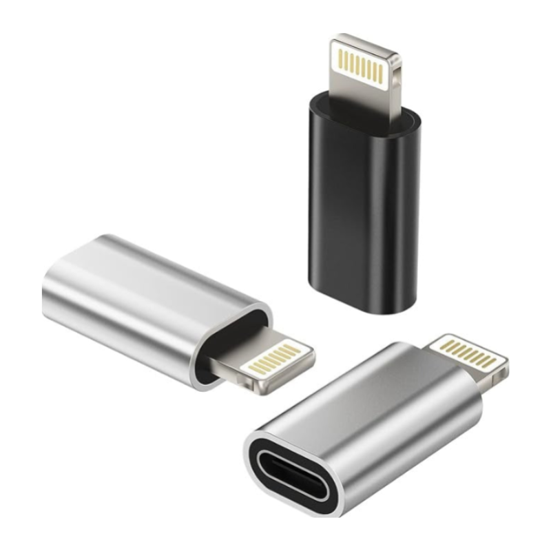 Type-C to Iphone Adapter – USB-C Male to iOS Female Converter for Charging & Sync - 1 PCS (Random Color)