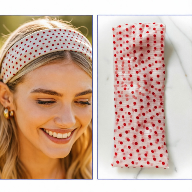Adorable Polka Dot Hairband– Trendy Cute Hair Accessory for Women & Girls (Random color-Pack of 1)