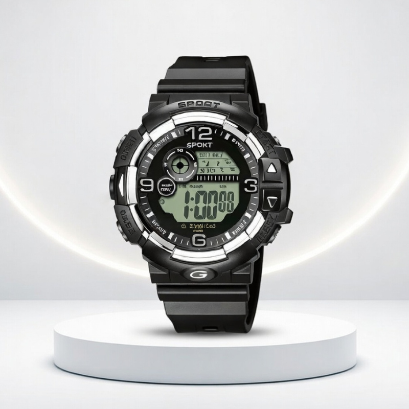 Digital Sports Watch – Lightweight Plastic Strap Wrist Watch (Random Color-Pack of 1)