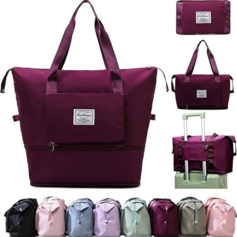 Oxford Fabric Large Capacity Travel Bag – Foldable & Expandable Waterproof Duffel Bag | Collapsible Handbag for Travel, Gym, Overnight & Weekend Trips