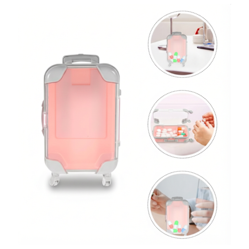 Cute Mini Suitcase Storage Box – Travel Organizer, Coin Bank & Gift Toy for Girls - Portable Cosmetic & Jewelry Holder