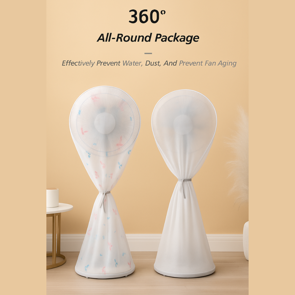 Dustproof Stand Fan Cover (Full Size) – Waterproof & Washable Standing Fan Protective Cover with Adjustable Drawstring | Round Fan Cover for Home & Office (Pack of 1)