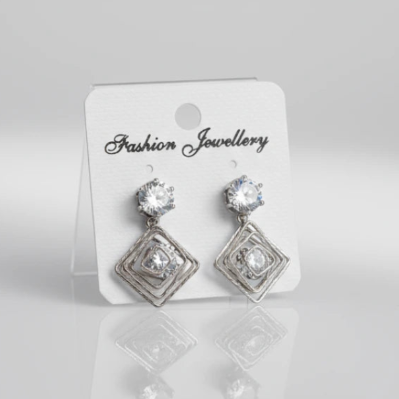 Elegant Diamond Dangle Earrings for Women - Geometric Drop Earrings - Cubic Zirconia Statement Jewelry(Random color-1 Pair)