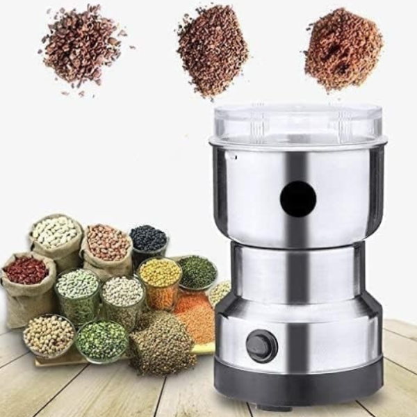 Stainless Steel Multifunctional Grinder & Coffee Maker – Electric Mini Grinder for Coffee Beans, Spices, Masala, Nuts & Grains (Pack of 1)