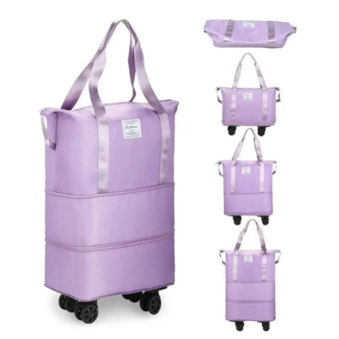 Duffel Trolley Bag with Wheels – Expandable & Foldable Travel Luggage Bag (Lightweight & Durable)