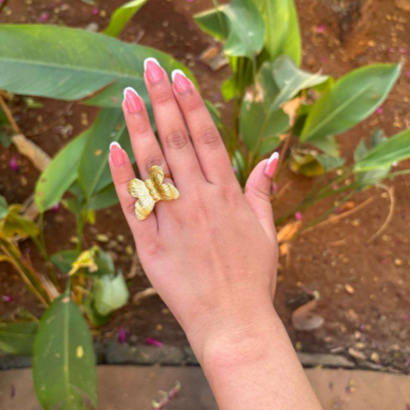 Anti-Tarnish Butterfly Ring- Elegant Adjustable Jewelry for Women ( Pack of 1 Pc)