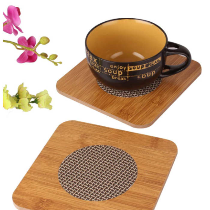 Bamboo Insulation Heat Table Pad – Square Shape Heat-Resistant Trivet for Kitchen & Dining (Pack of 1)