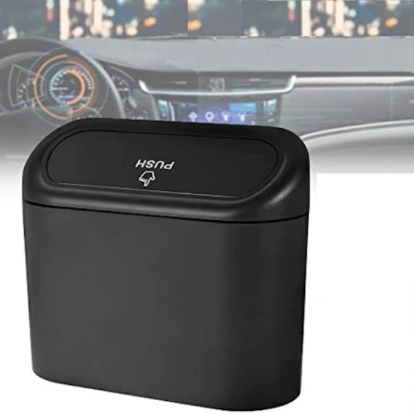 Plastic Car Trash Can with Lid – Mini Vehicle Garbage Bin & Organizer (Pack of 1)