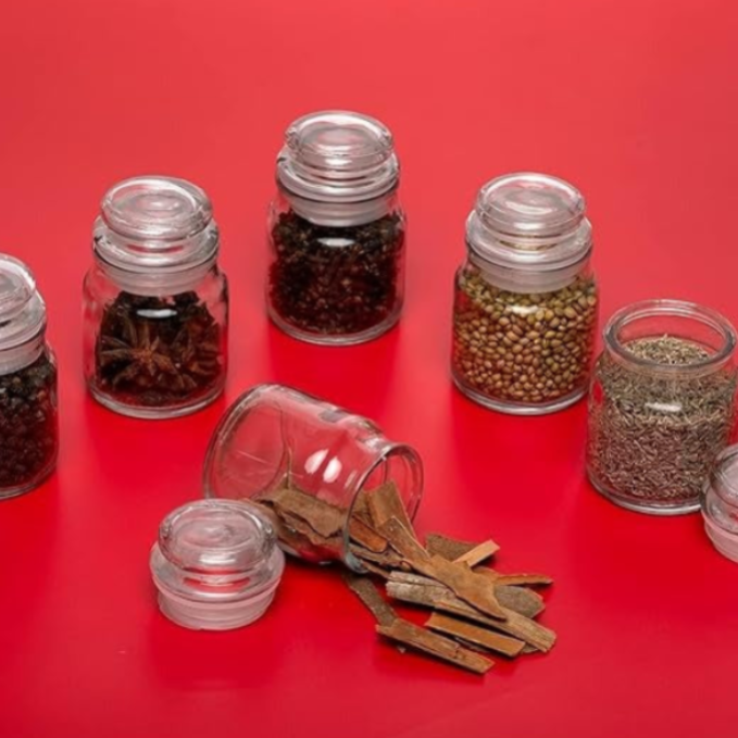 Mini Glass Spice Jars – 150ml Containers for Spices, Herbs & Condiments (Pack Of 3)