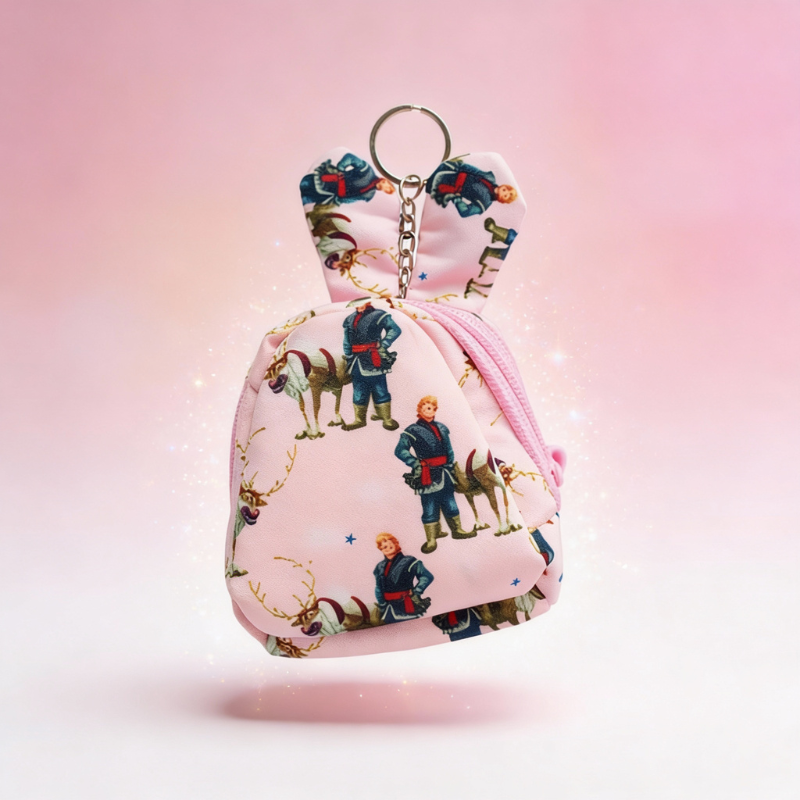 Mini Coin Purse with Keychain – Compact Zipper Coin Wallet for Keys, Cash & Earphones(Random Design-Pack of 1)