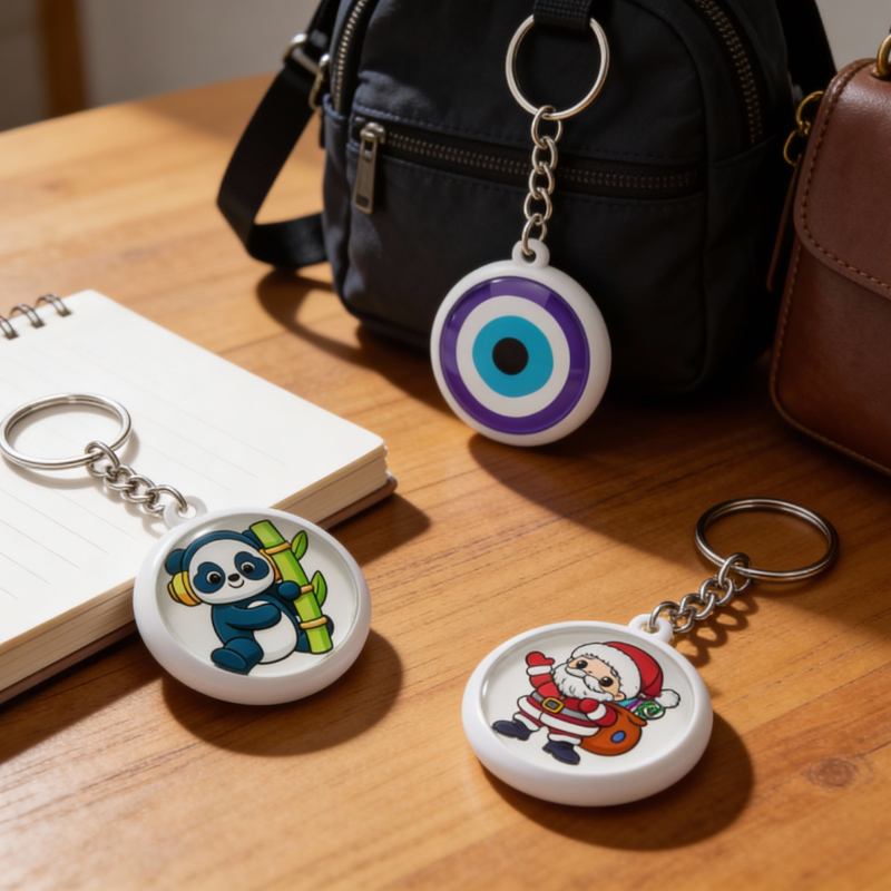 6 Pcs Assorted Design Keychains – Cute & Stylish Decorative Key Rings (Random Keychains)