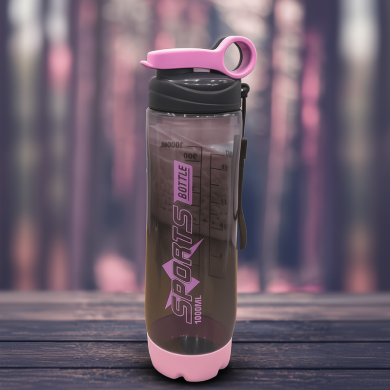 Stylish 1000ml Sports Water Bottle – Flip Top Lid with Handle, Durable & Portable (Pack of 1)