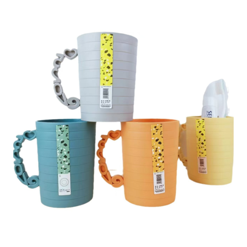 Creative Handle Printed Cup – Multipurpose Coffee & Toothbrush Holder (Random color-Pack of 1)