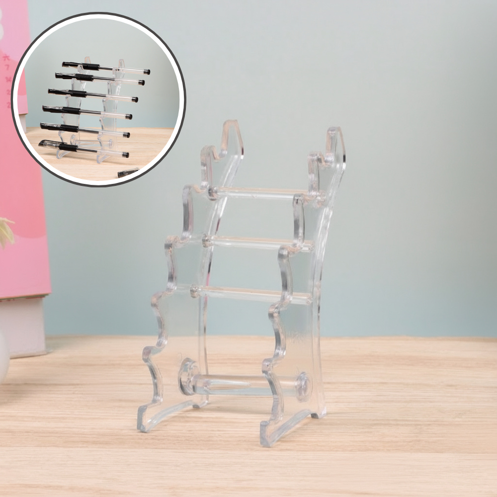 Creative Pen Holder Stand – 6 Slots Horizontal Desk Organizer for Office & Home