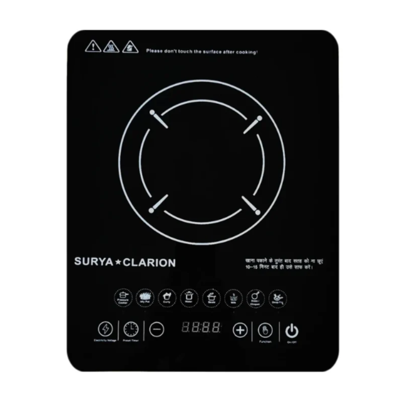 Surya Clarion Induction Cooktop M15/M17 | 2000W Portable Electric Stove | Energy Efficient Induction Cooker with Auto Pan Detection