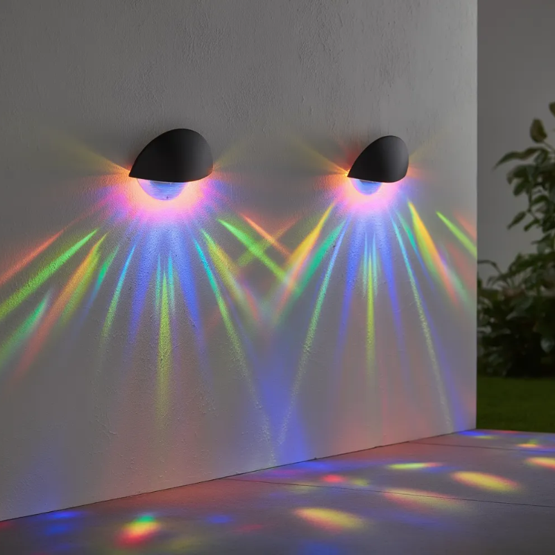 2 Pcs Solar Multicolor RGB Fence Lights – Waterproof Outdoor Decorative LED Lights