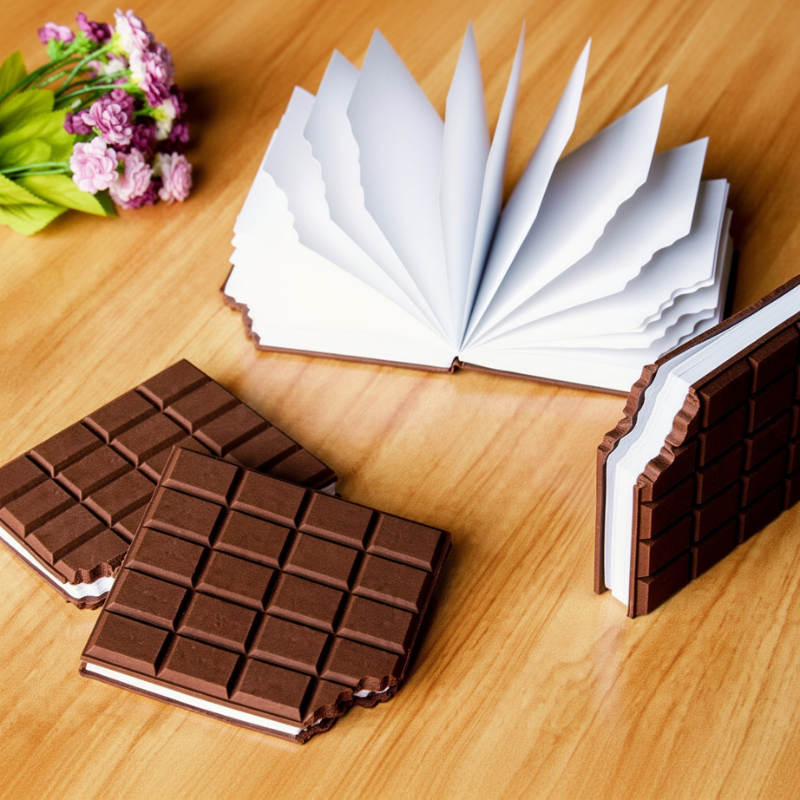 Chocolate Flavor Biscuit Notebook – Creative Memo Book, Cute Stationery Gift ( Pack of 1 )